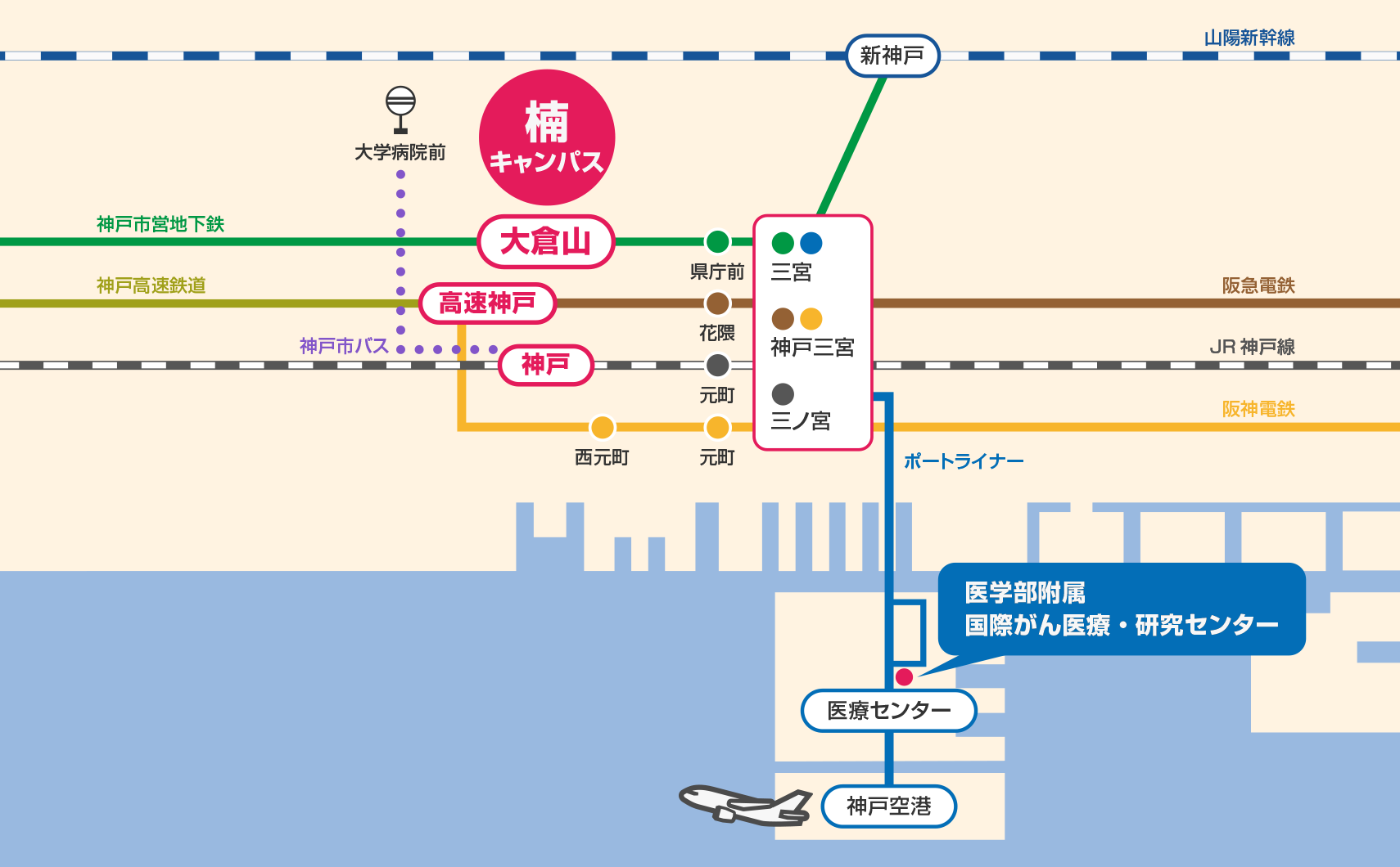 アクセス 神戸大学 医学研究科 医学部