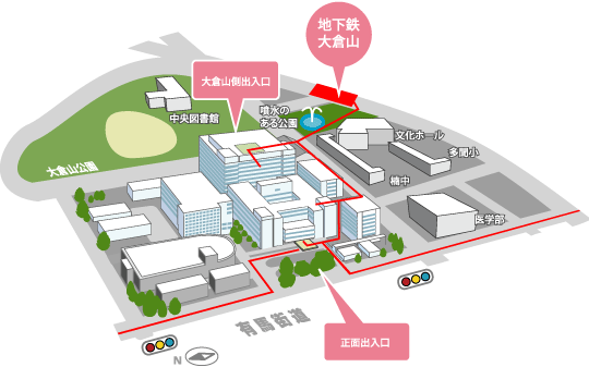 神戸大学医学部附属病院　立体地図
