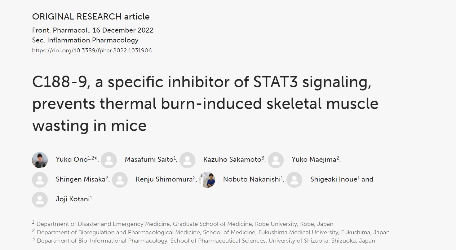【研究成果】大野 雄康らの原著論文がFrontiers in Pharmacologyから出版されました