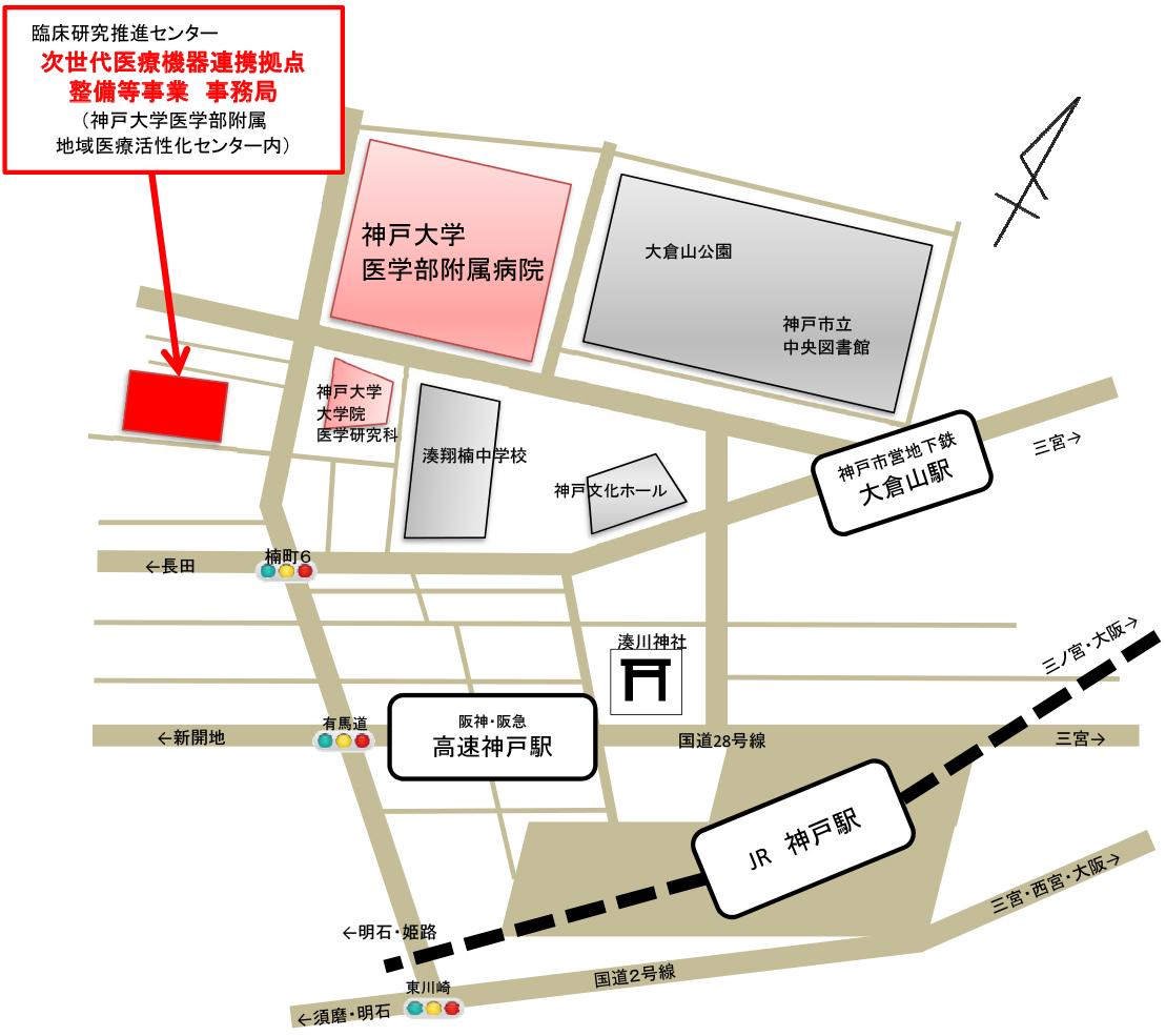 国産医療機器創出促進基盤整備等事業へのアクセスマップ