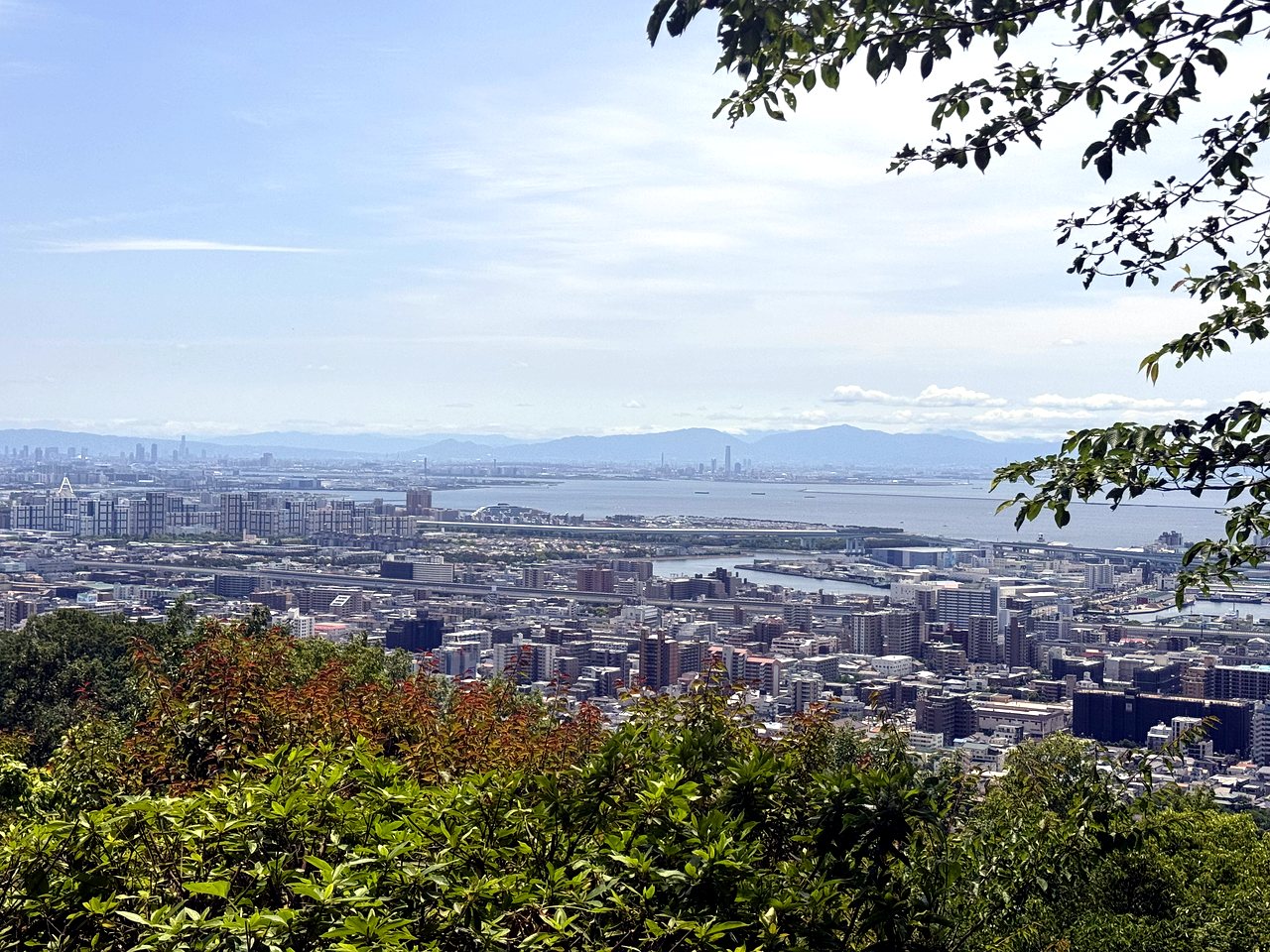 Kobe city and bay seen from the Rokko foothills