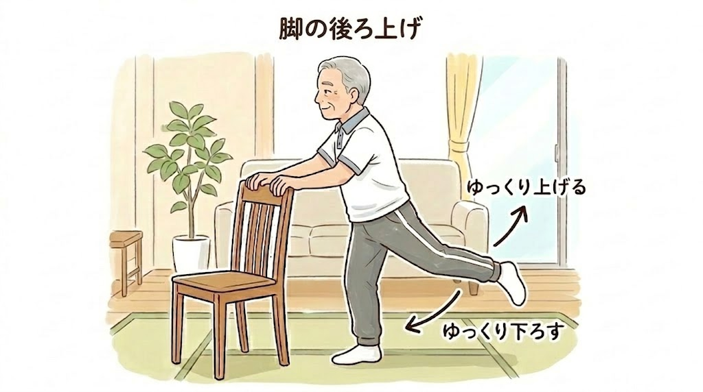 脚の後ろ上げ
