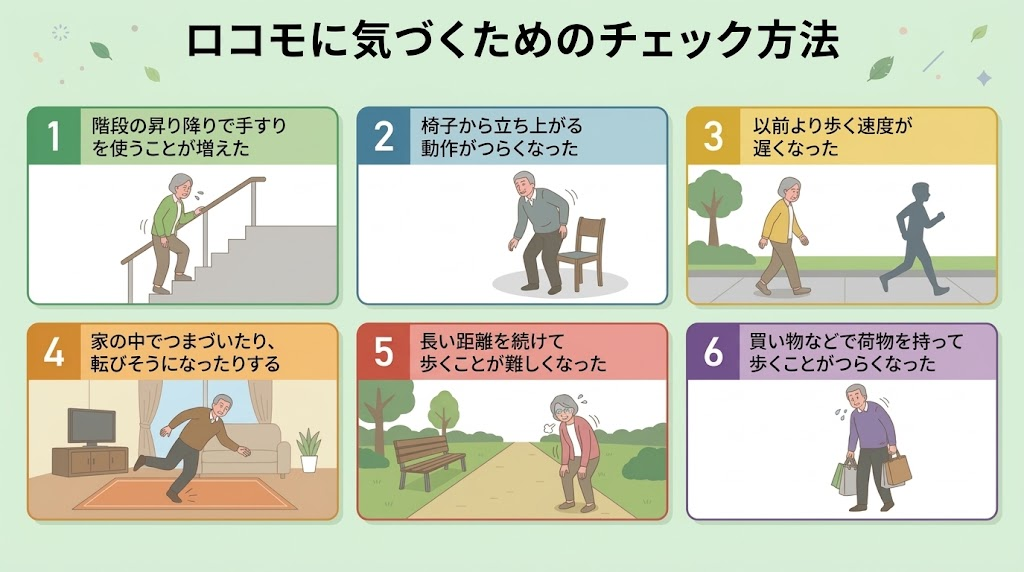 ロコモに気づくためのチェック方法