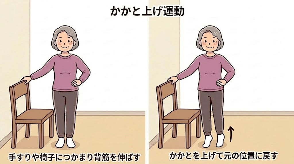 かかと上げ運動